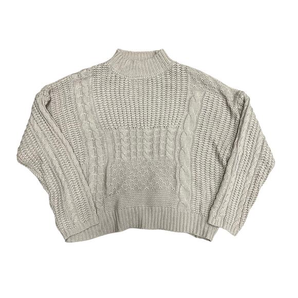 Time and Tru Sweaters - Time‎ & Tru Cropped Dark Tan Cableknit Sweater Size XL